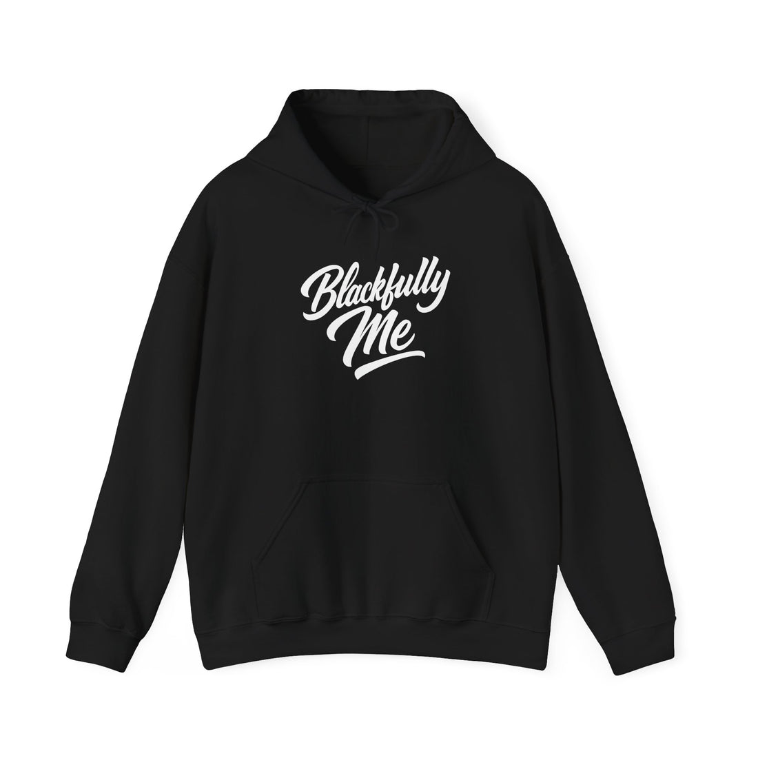 Black hoodie with 'Blackfully Me' text on a white background