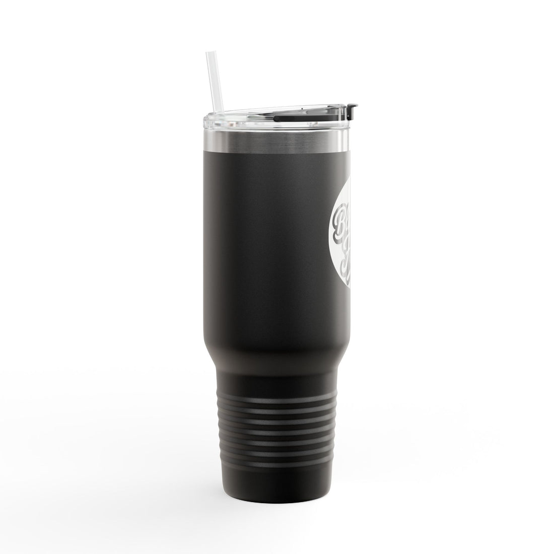 White tumbler with 'Blackfully Him' text on a white background